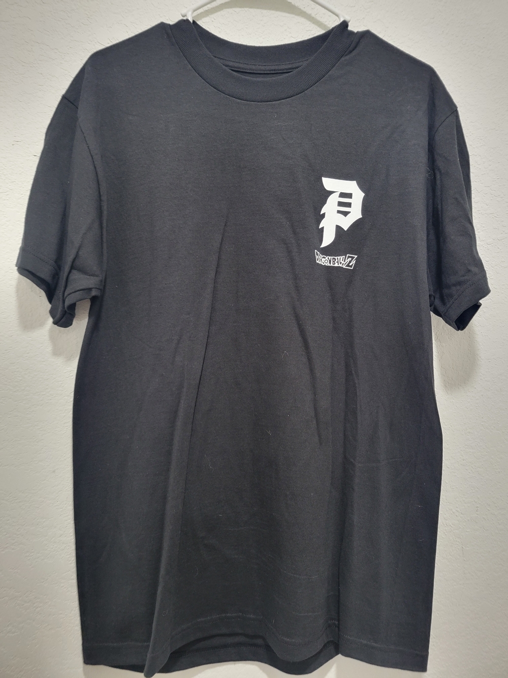 Vegeta Primitive Black Short Sleeve Tee with White Chest Logo